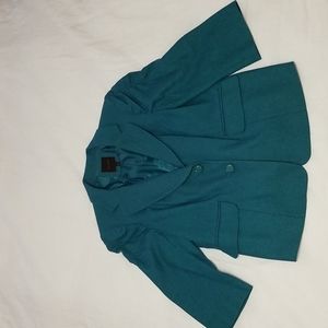 The  Limited 3/4 length sleeve wool blazer peacock green Size L